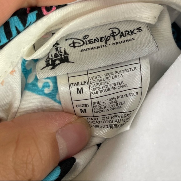 Authentic Disney Worlds White Cotton Mickey Mouse Zipper Hoodie Jacket M - Picture 6 of 9